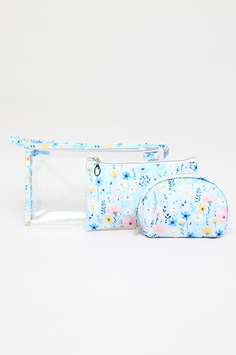 3 Pack Cosmetic Pouch Set