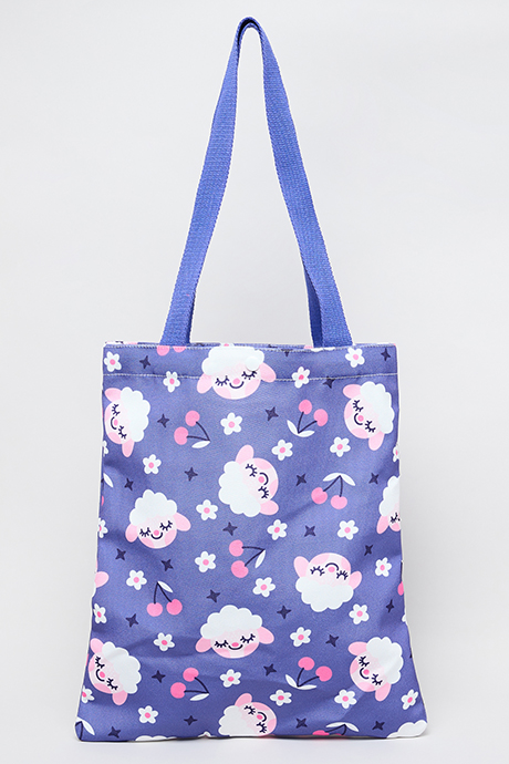 Printed Canvas Shoulder Bag