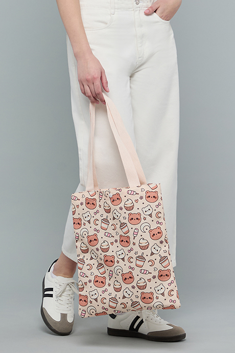 Printed Canvas Shoulder Bag
