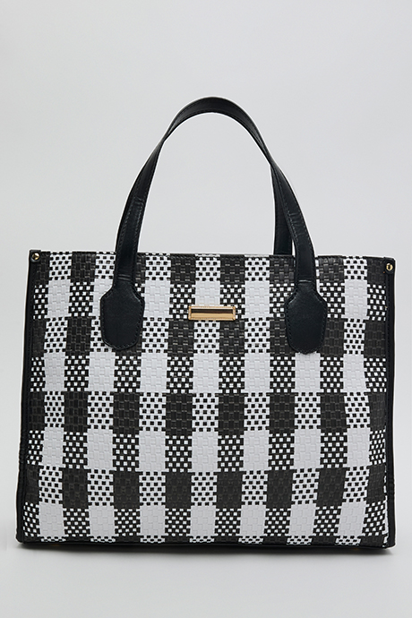 Checked Tote Bag