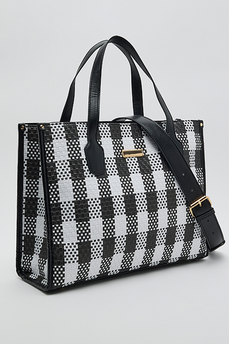 Checked Tote Bag