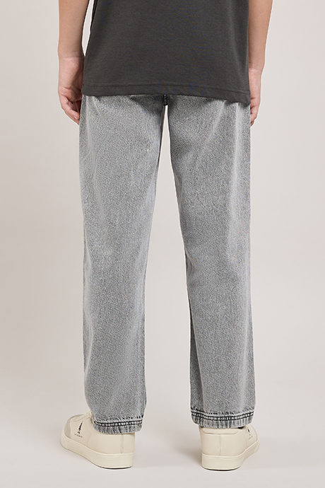 Printed Relaxed Fit Jeans With Button Closure