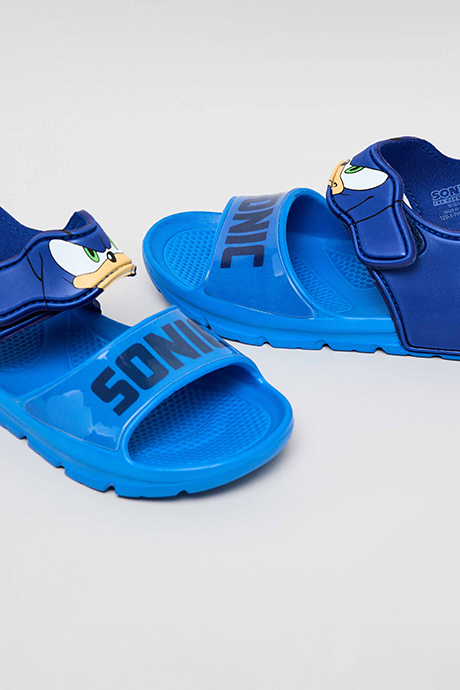 Sonic Print Velcro Sandals
