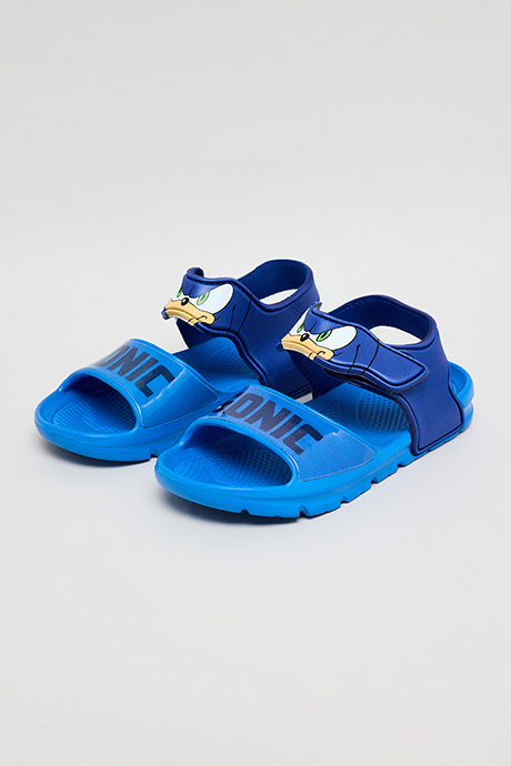 Sonic Print Velcro Sandals