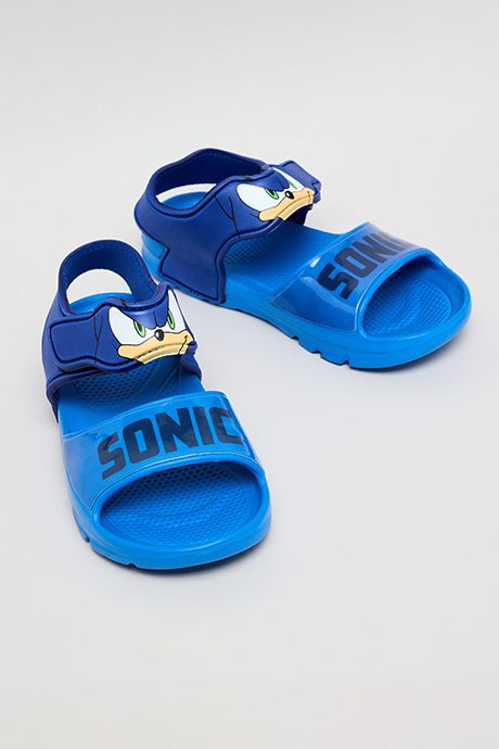 Sonic Print Velcro Sandals