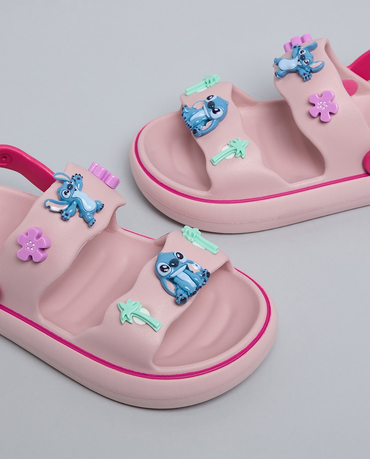 Stitch Charm Detail Slingback Sandals