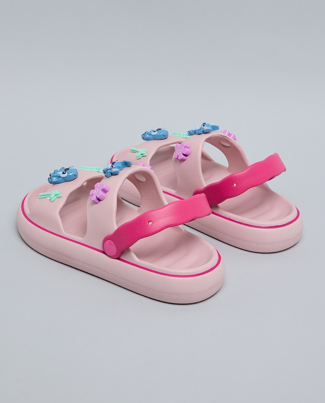 Stitch Charm Detail Slingback Sandals