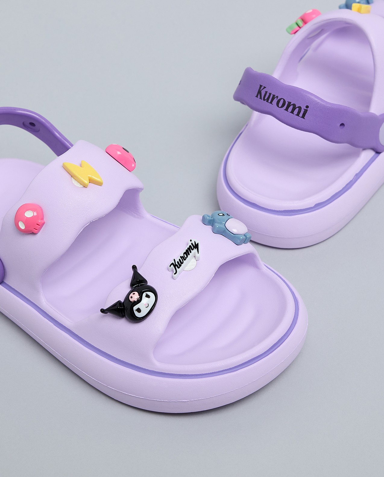 Kuromi Charm Detail Slingback Sandals