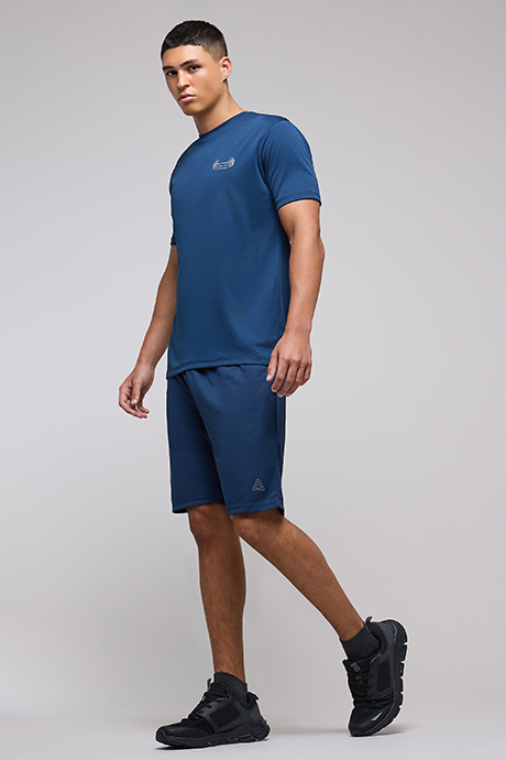 Typography Print Active T-Shirt with Crew Neck and Short Sleeves