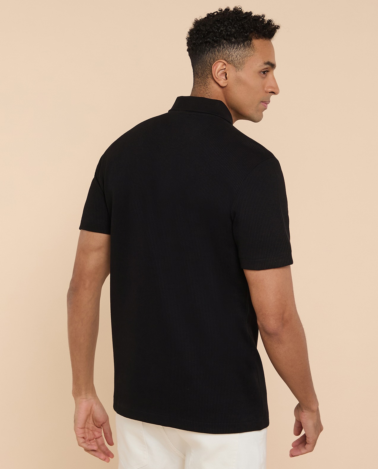 Solid Polo T-Shirt with Short Sleeves