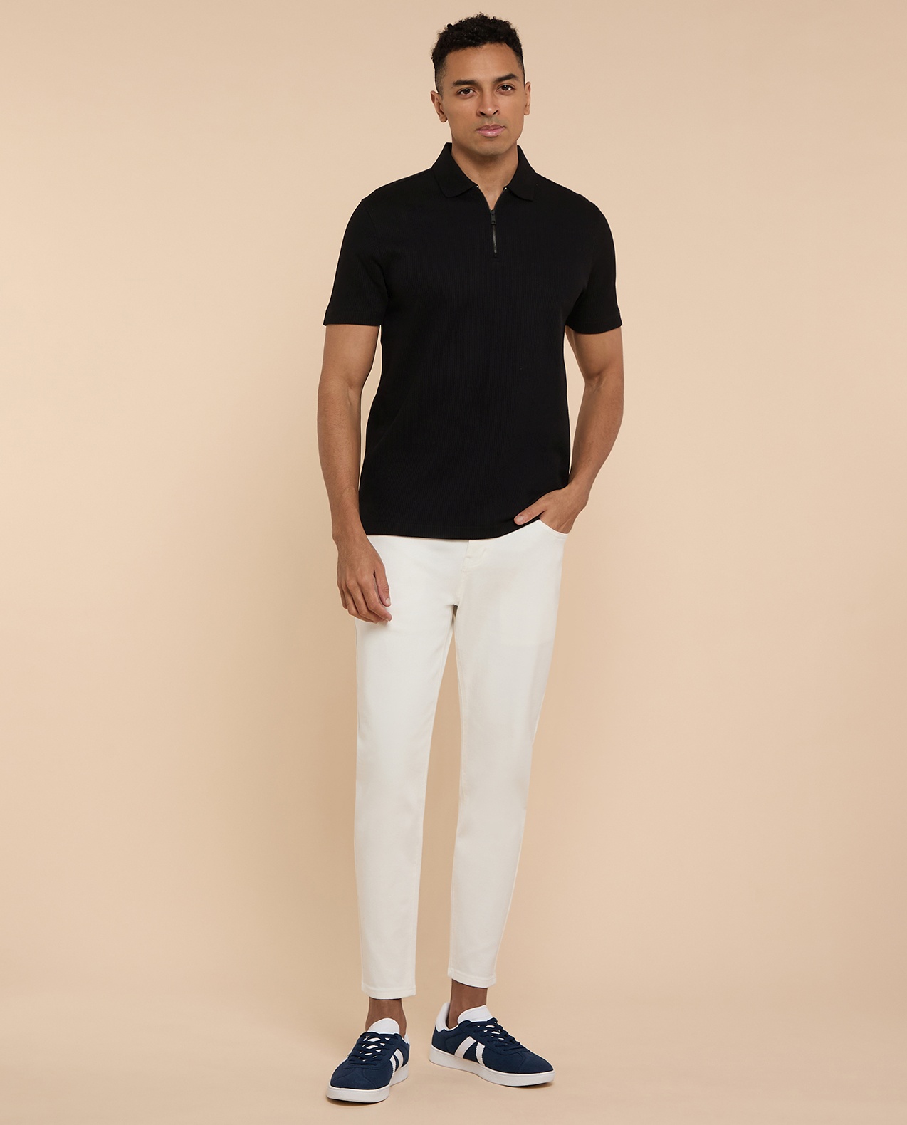 Solid Polo T-Shirt with Short Sleeves