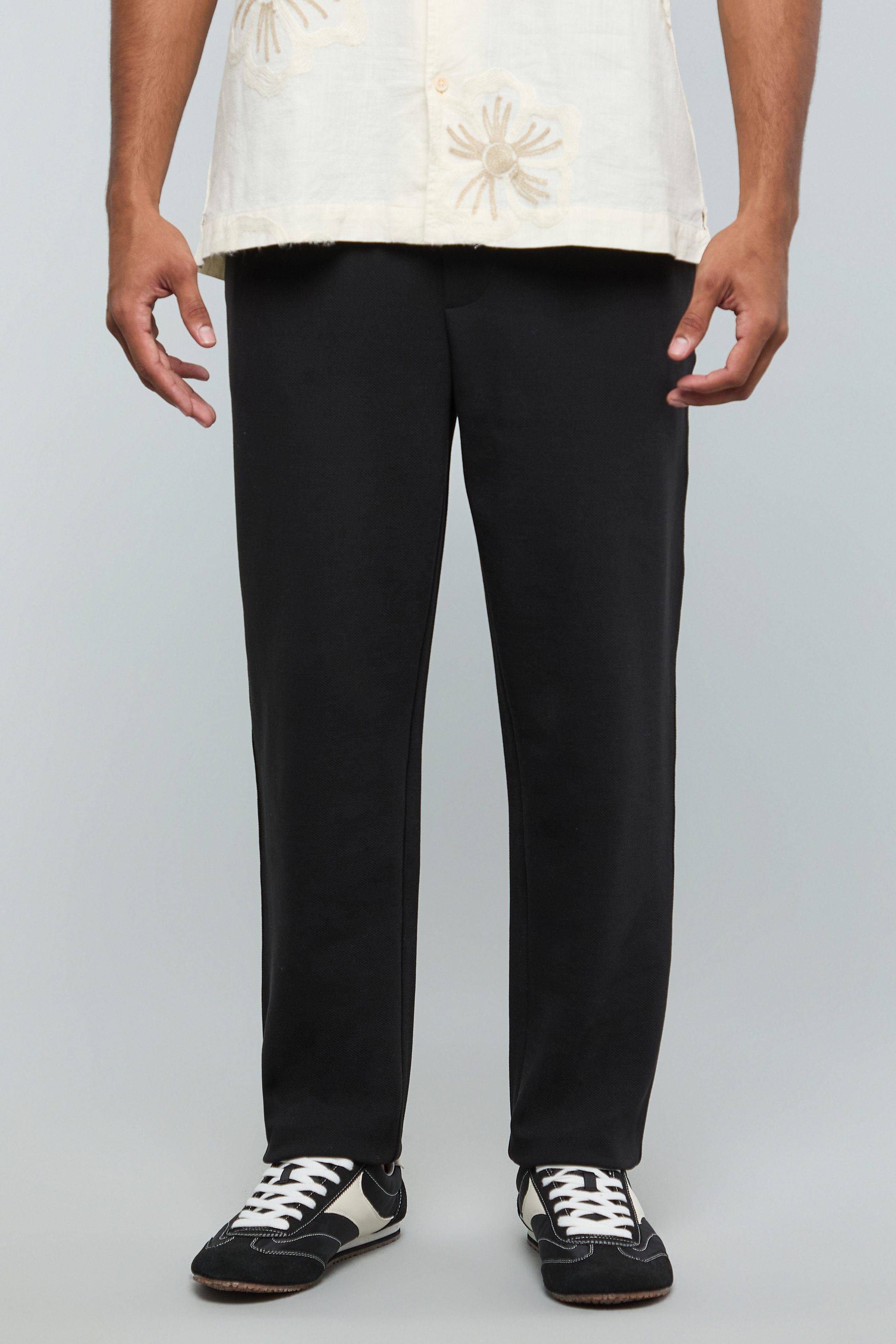 Solid Relaxed Fit Pants with Drawstring Waist