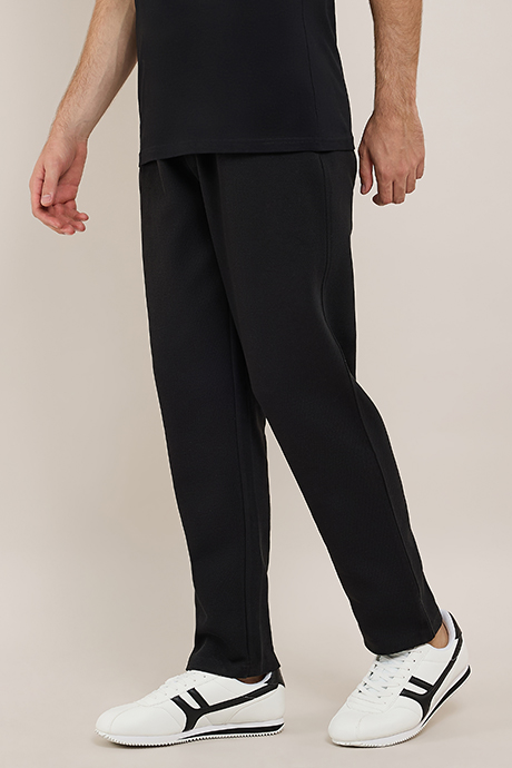 Solid Relaxed Fit Pants with Drawstring Waist