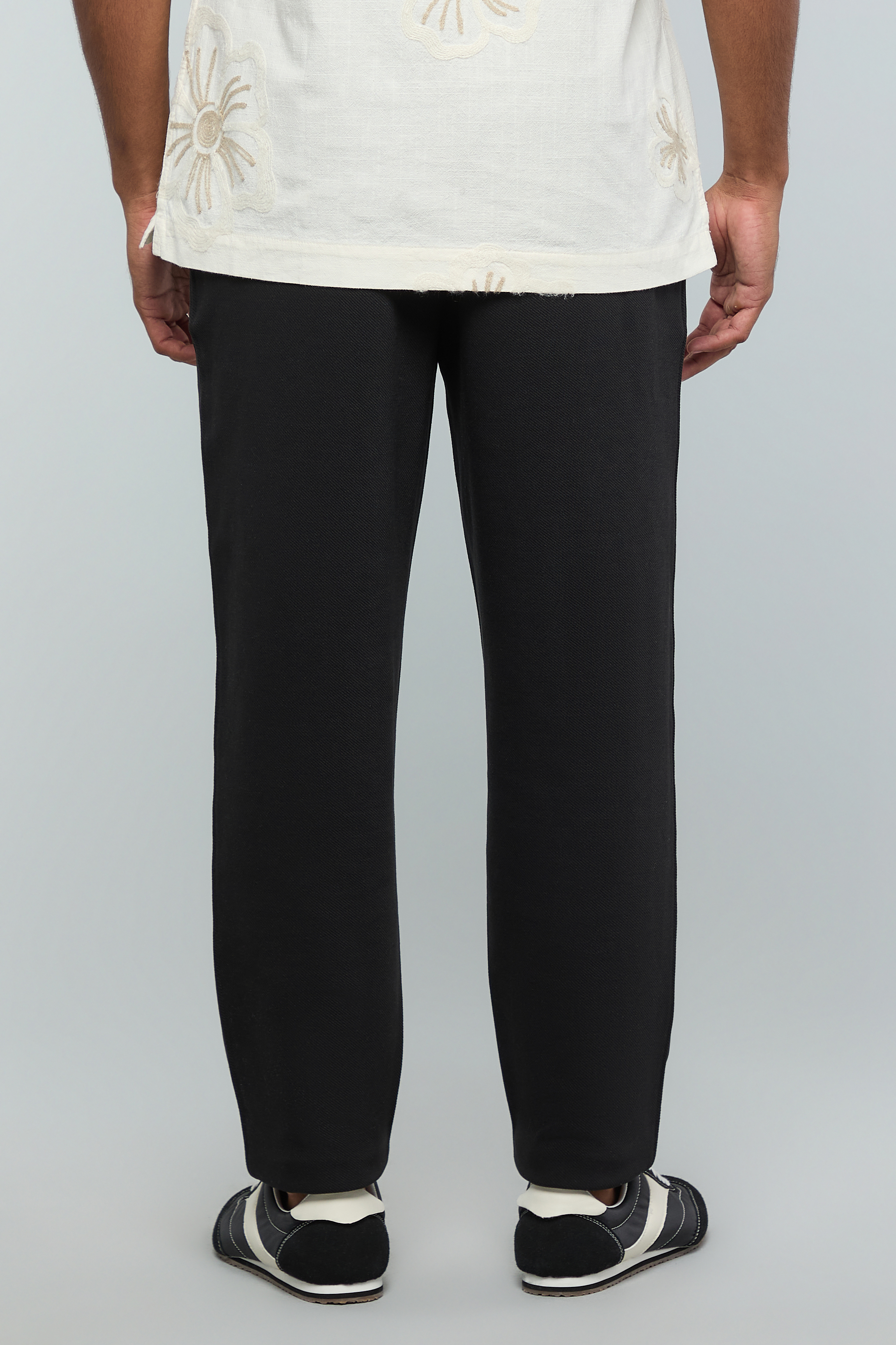 Solid Relaxed Fit Pants with Drawstring Waist
