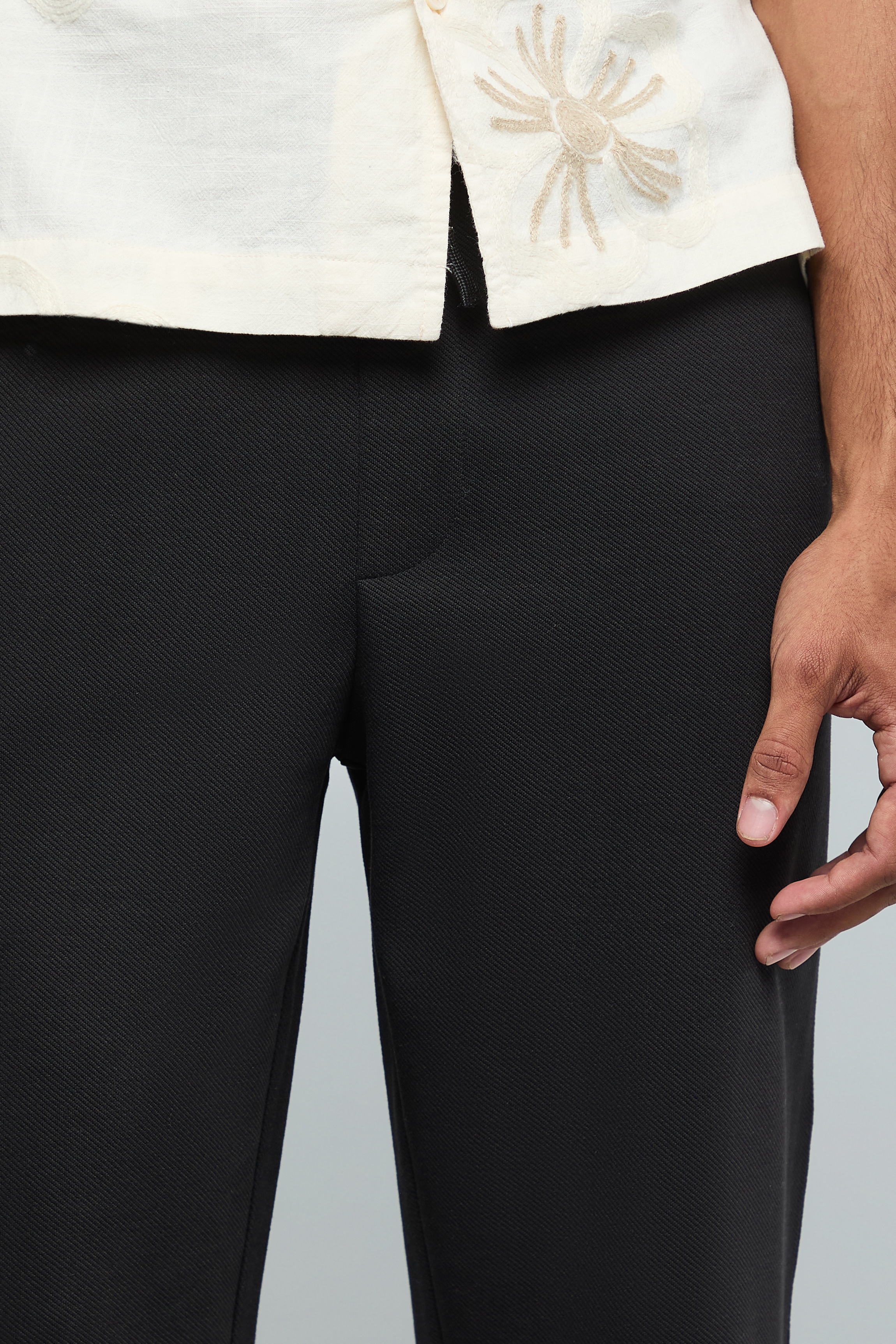 Solid Relaxed Fit Pants with Drawstring Waist