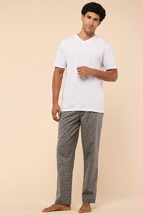 Printed Lounge Pants with Drawstring Waist