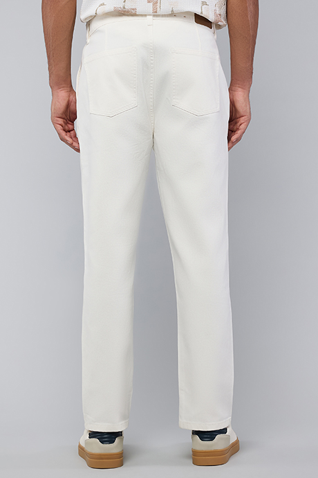 Solid Straight Fit Jeans with Button Closure