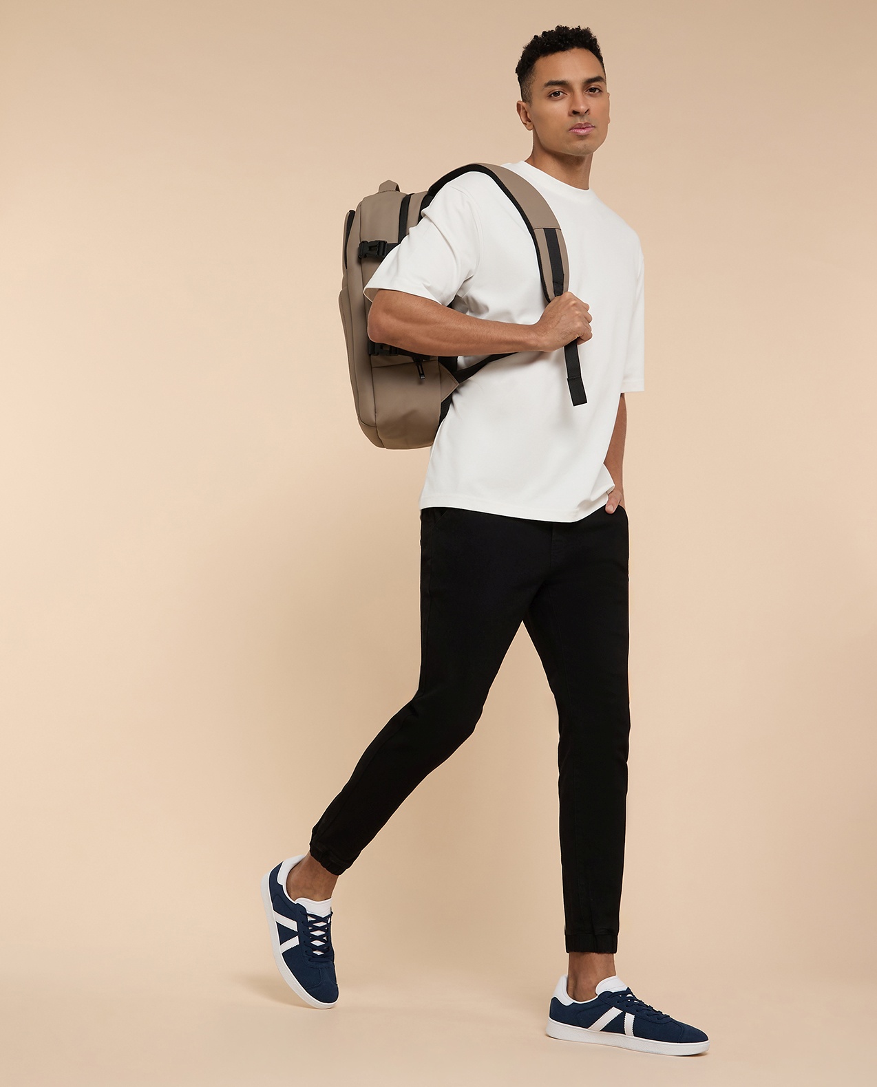 Washed Jogger Jeans with Drawstring Waist