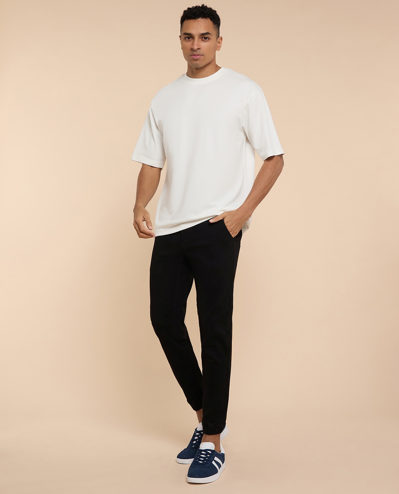 Washed Jogger Jeans with Drawstring Waist