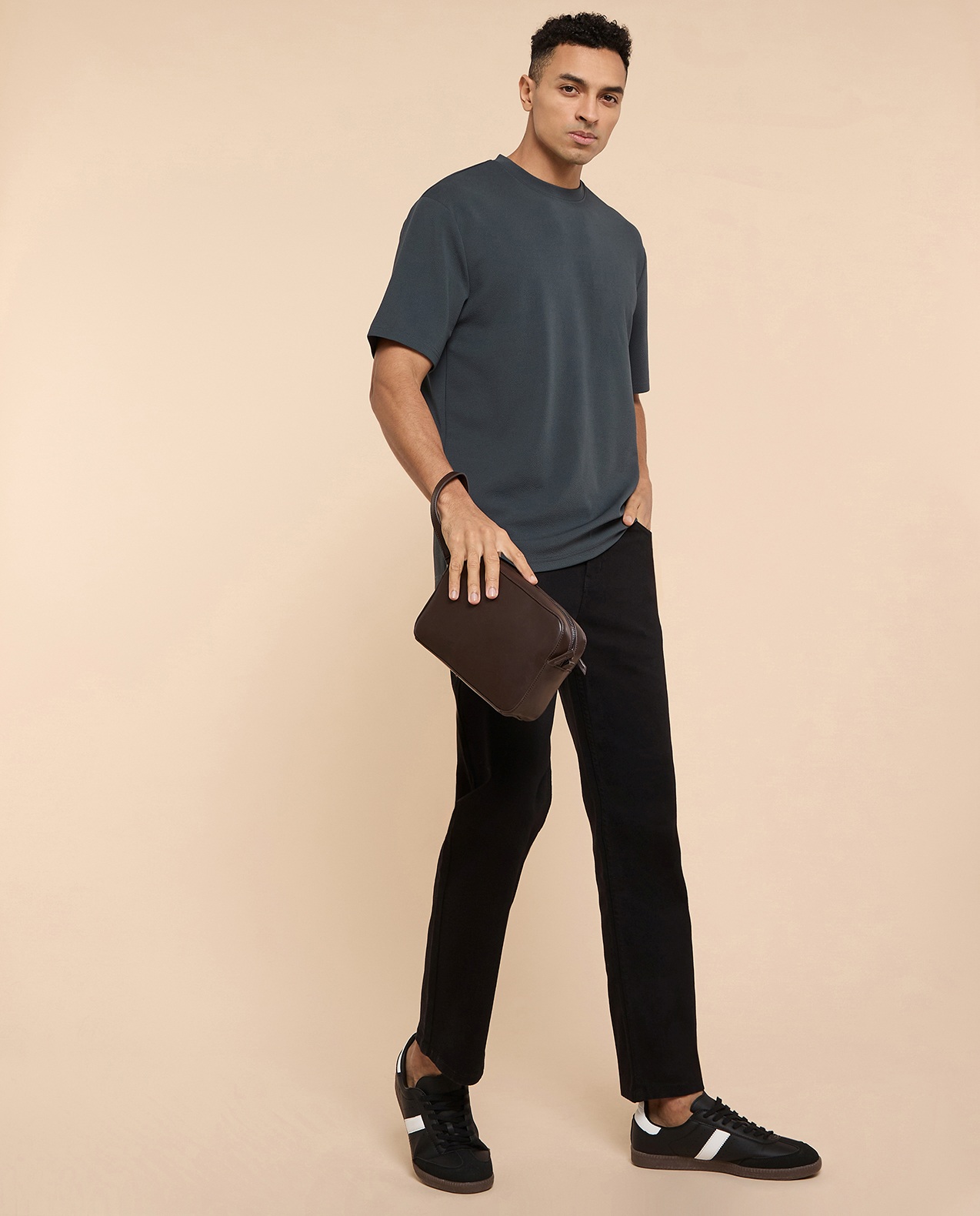 Solid Straight Fit Jeans with Button Closure