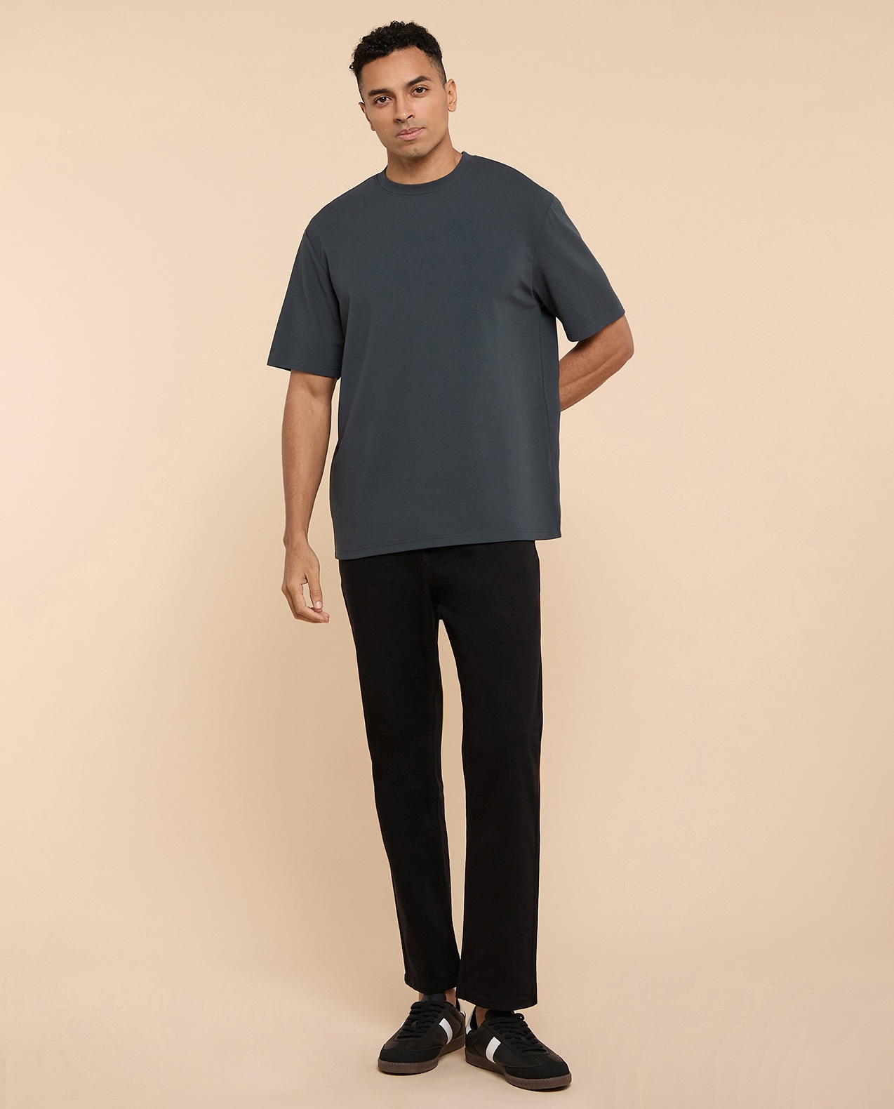 Solid Straight Fit Jeans with Button Closure