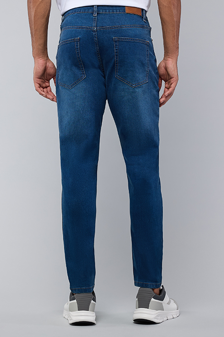Faded Slim Fit Jeans with Button Closure