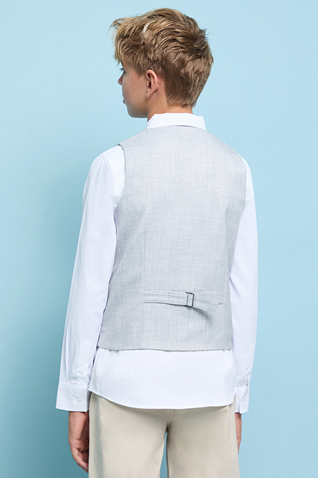 Solid Shirt with Waistcoat and Neck Tie