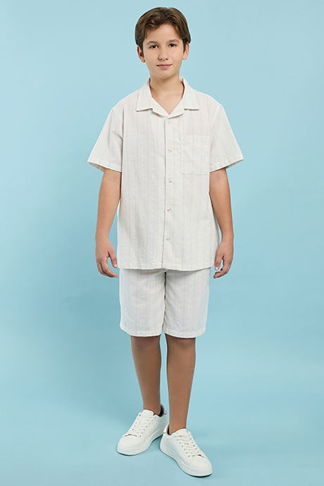 Striped Shirt and Shorts Set