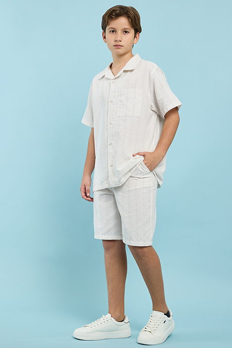 Striped Shirt and Shorts Set