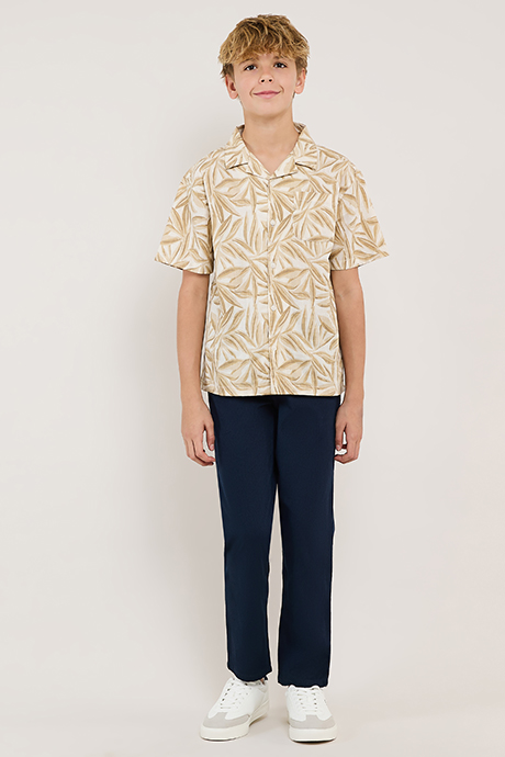 Solid Trousers with Button Closure