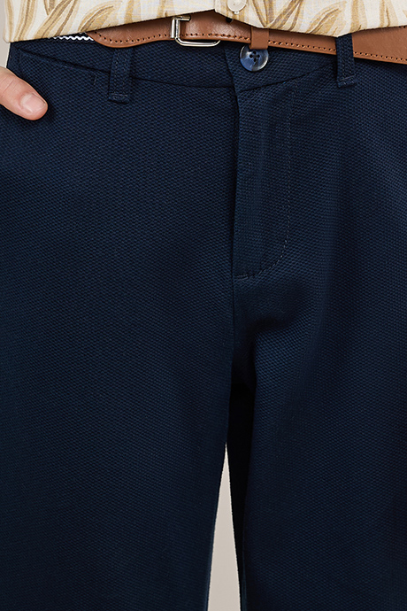 Solid Trousers with Button Closure