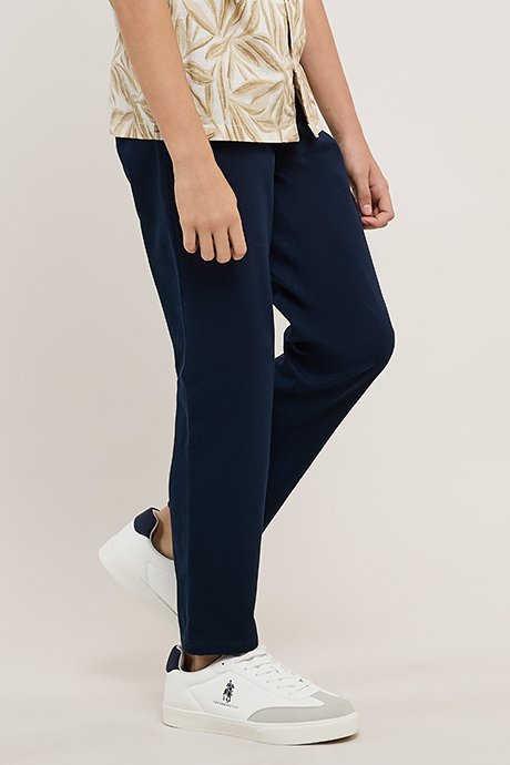 Solid Trousers with Button Closure