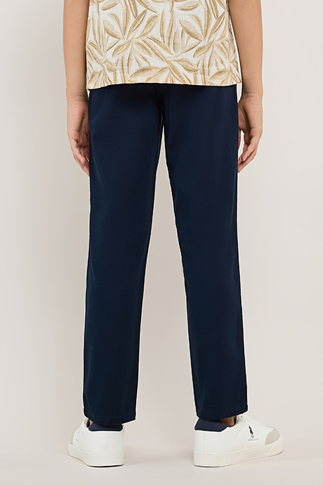 Solid Trousers with Button Closure