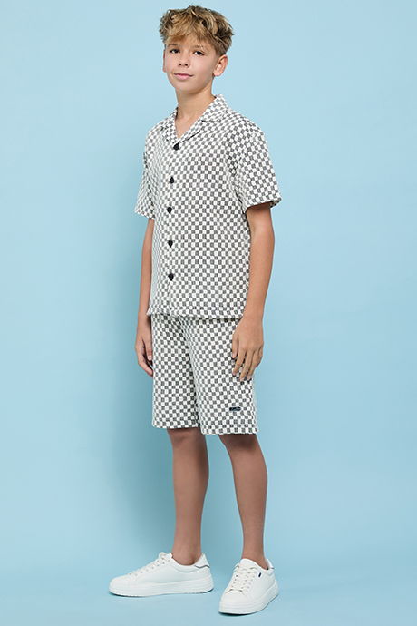 Patterned Shirt and Shorts Set