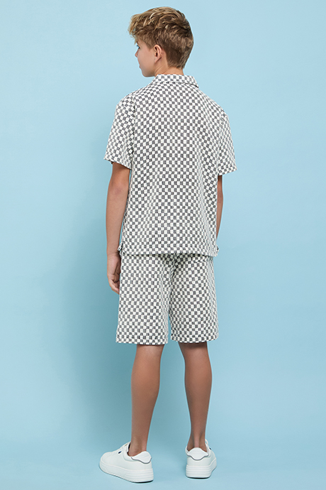Patterned Shirt and Shorts Set