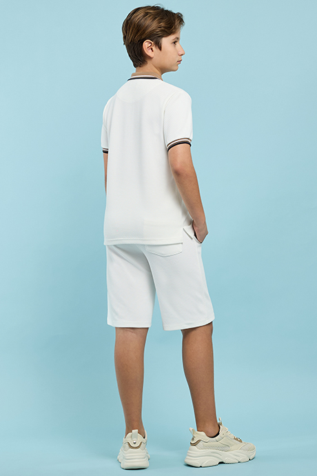 Contrast Tipping Polo T-Shirt and Shorts Set