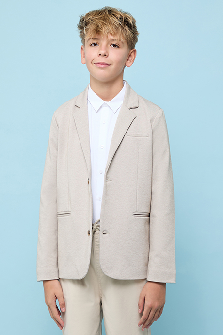 Solid Single Breasted Blazer with Button Closure