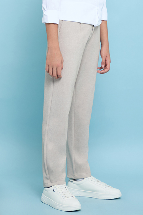 Solid Pants with Button Closure