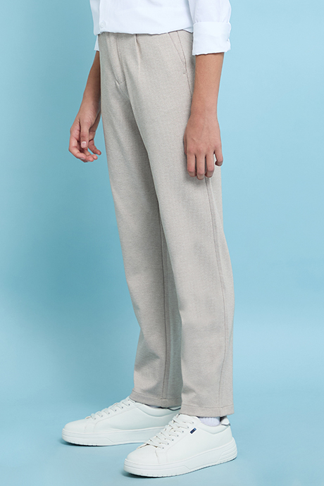 Solid Pants with Button Closure