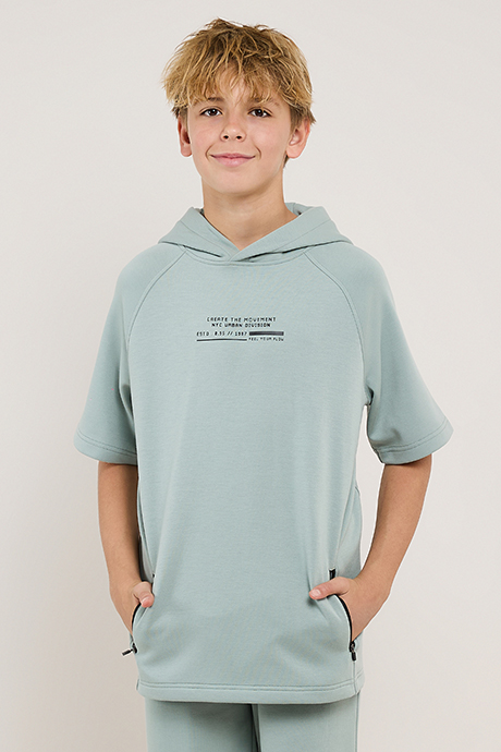 Printed Hoodie and Shorts Set
