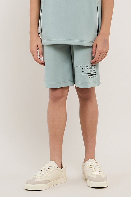 Printed Hoodie and Shorts Set