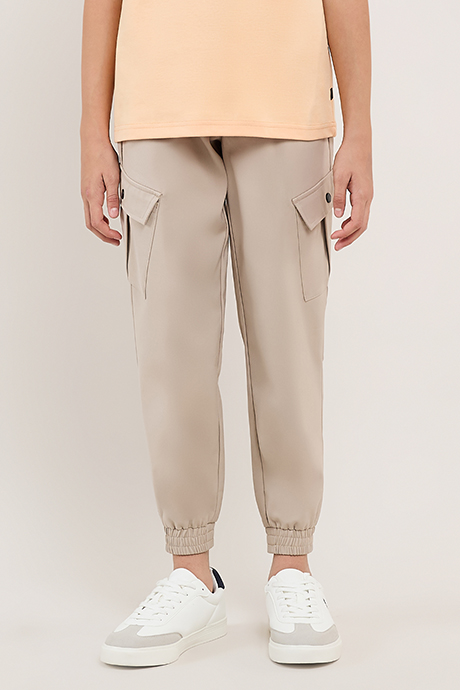 Solid Joggers with Drawstring Waist