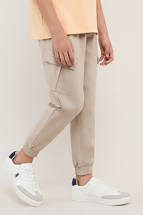 Solid Joggers with Drawstring Waist