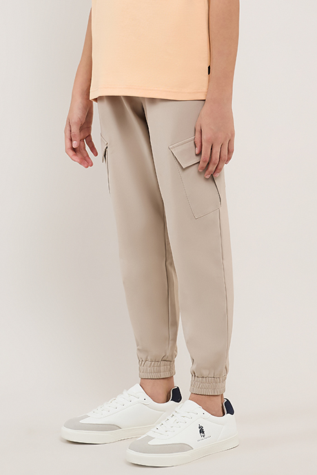 Solid Joggers with Drawstring Waist
