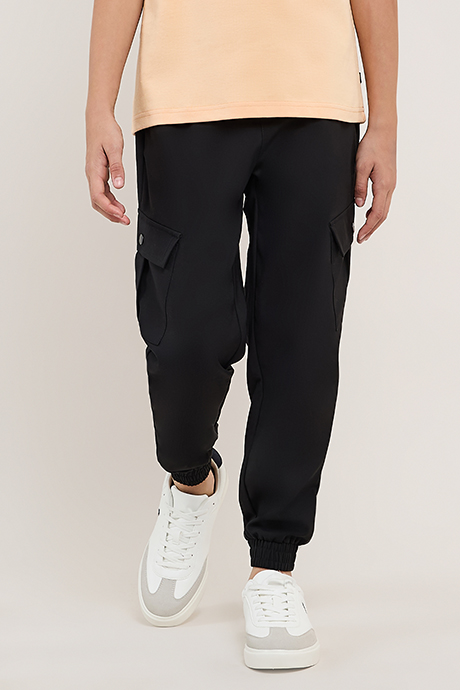 Solid Joggers with Drawstring Waist