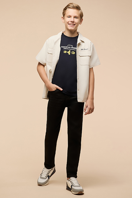 Printed T-Shirt with Crew Neck and Short Sleeves
