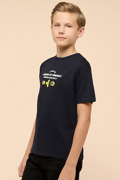 Printed T-Shirt with Crew Neck and Short Sleeves