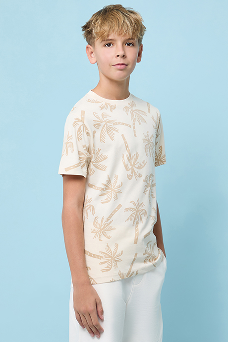 Printed T-Shirt with Crew Neck and Short Sleeves