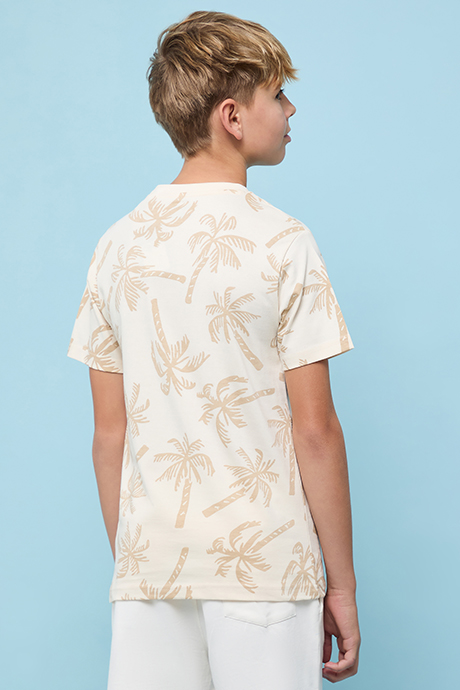 Printed T-Shirt with Crew Neck and Short Sleeves
