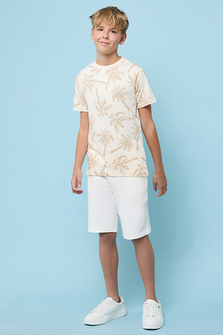 Printed T-Shirt with Crew Neck and Short Sleeves